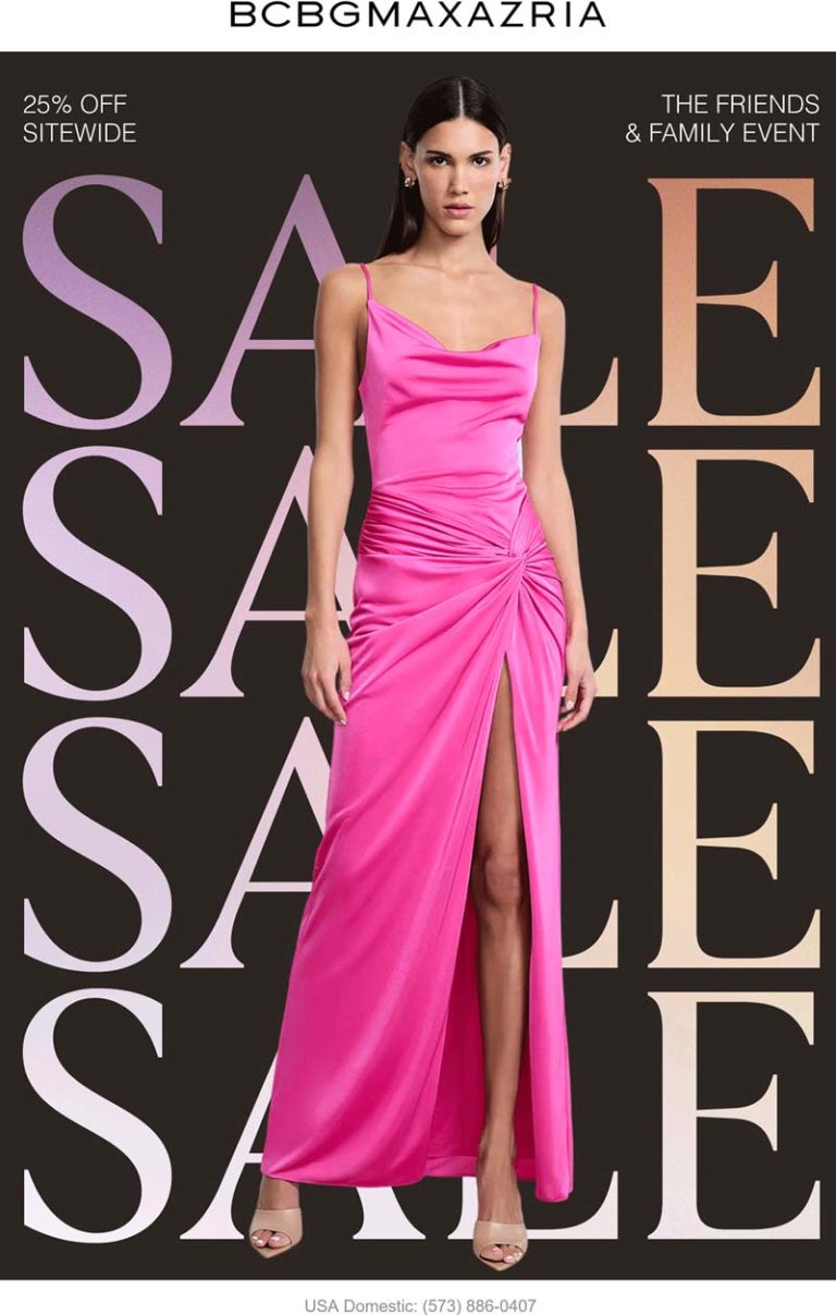 25% off everything online at BCBGMAXAZRIA