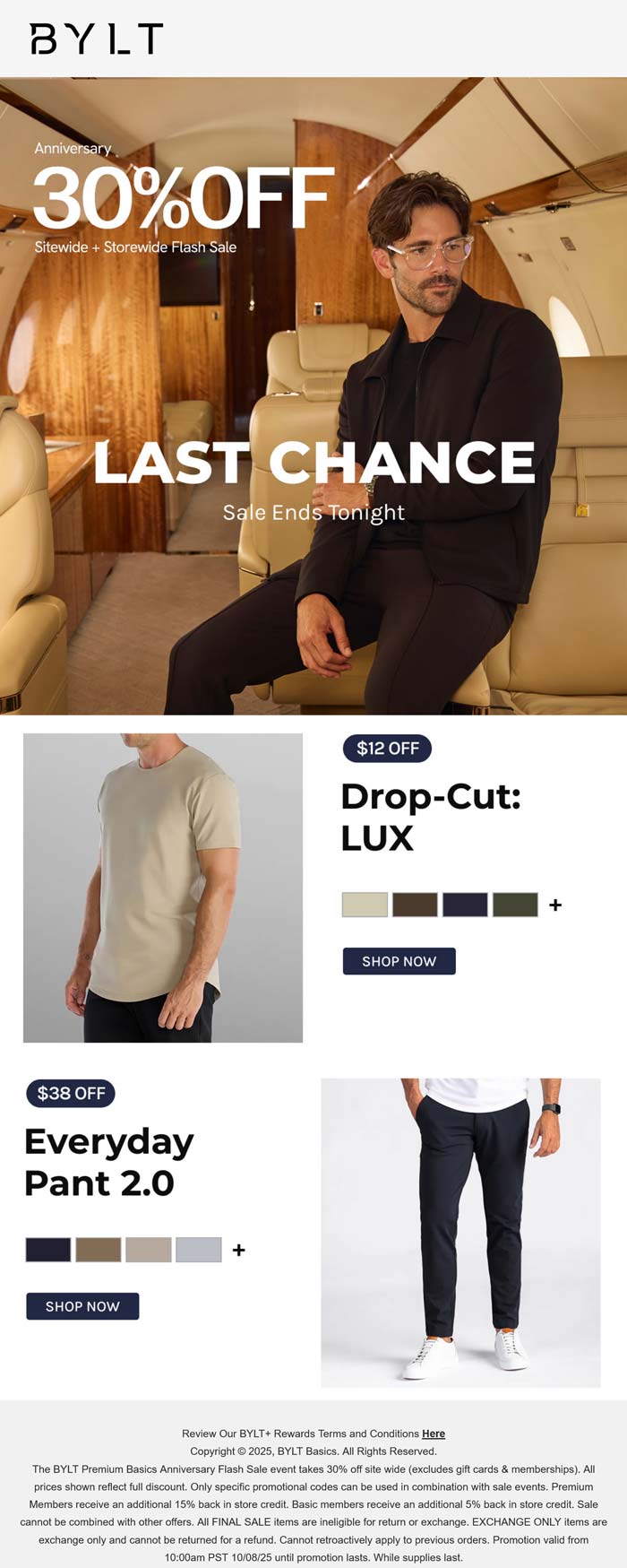 30% off everything today at BYLT, ditto online