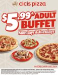 Bottomless pizza buffet = $6 Mon & Tues at Cicis Pizza #cicispizza Bottomless pizza buffet = $6 Mon & Tues at Cicis Pizza #cicispizza