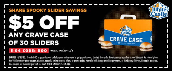 $5 off 30 sliders at White Castle restaurants