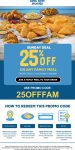 25% off a family meal today at Long John Silvers via promo code 25OFFFAM #longjohnsilvers