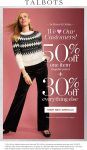 50% off a single item & more at Talbots, ditto online #talbots 50% off a single item & more at Talbots, ditto online #talbots