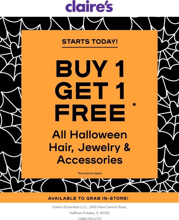 Second halloween accessory free at Claires