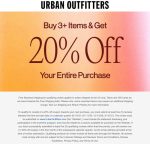 20% off on 3+ items at Urban Outfitters #urbanoutfitters 20% off on 3+ items at Urban Outfitters #urbanoutfitters