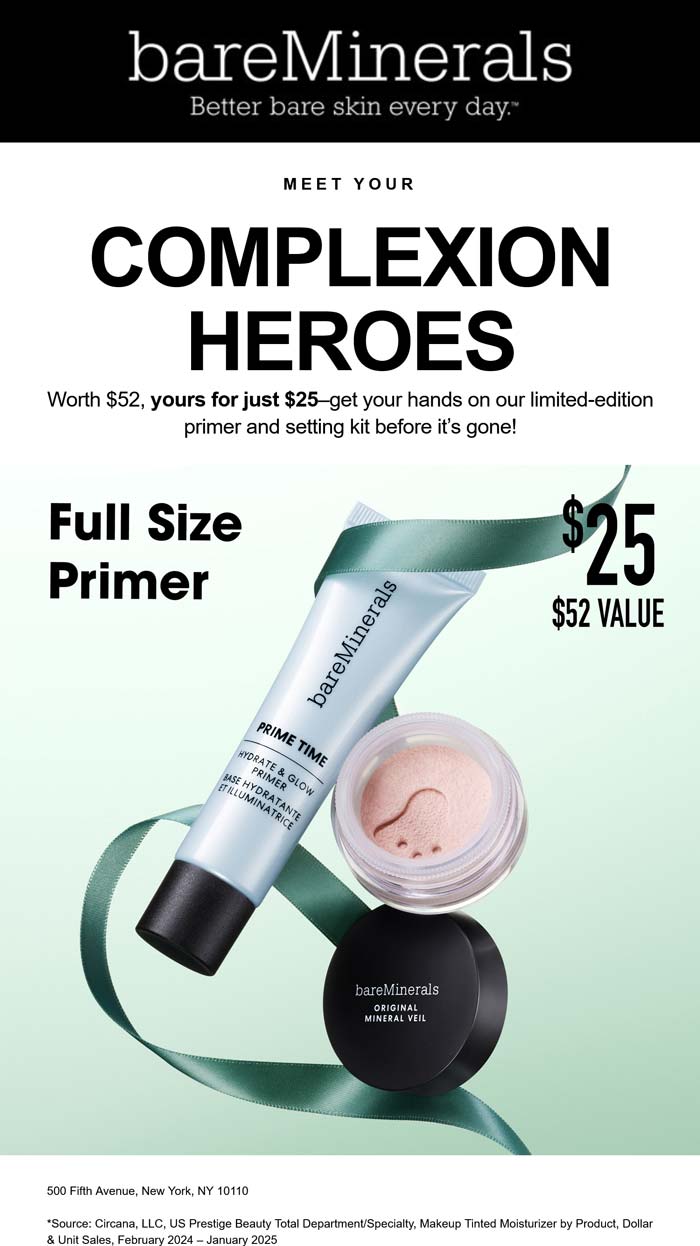 Full size primer for $25 at bareMinerals