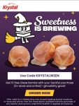10 glaze bombs free with your sack today at Krystal restaurants via promo code KRYSTALWEEN #krystal 10 glaze bombs free with your sack today at Krystal restaurants via promo code KRYSTALWEEN #krystal