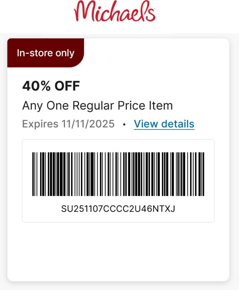 40% off a single item at Michaels, or online via promo code WOWWITH40