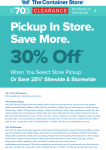 25-30% off everything at The Container Store, ditto online #thecontainerstore