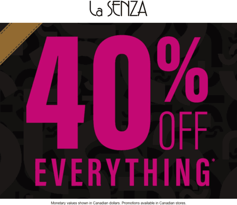 25-40% off at La Senza, ditto online