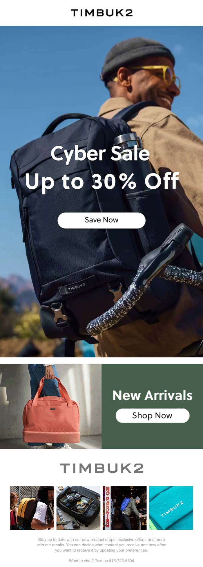 20-30% off bags online at Timbuk2