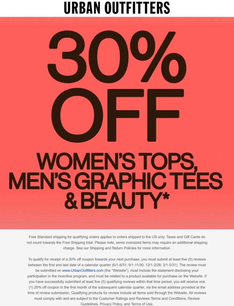 30% off at Urban Outfitters