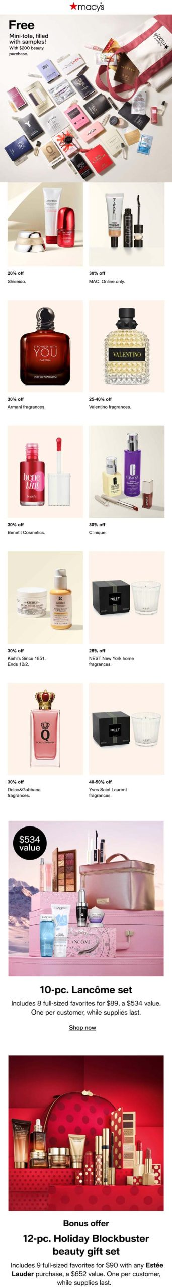 30% off fragrances, free filled tote on $200 & more at Macys