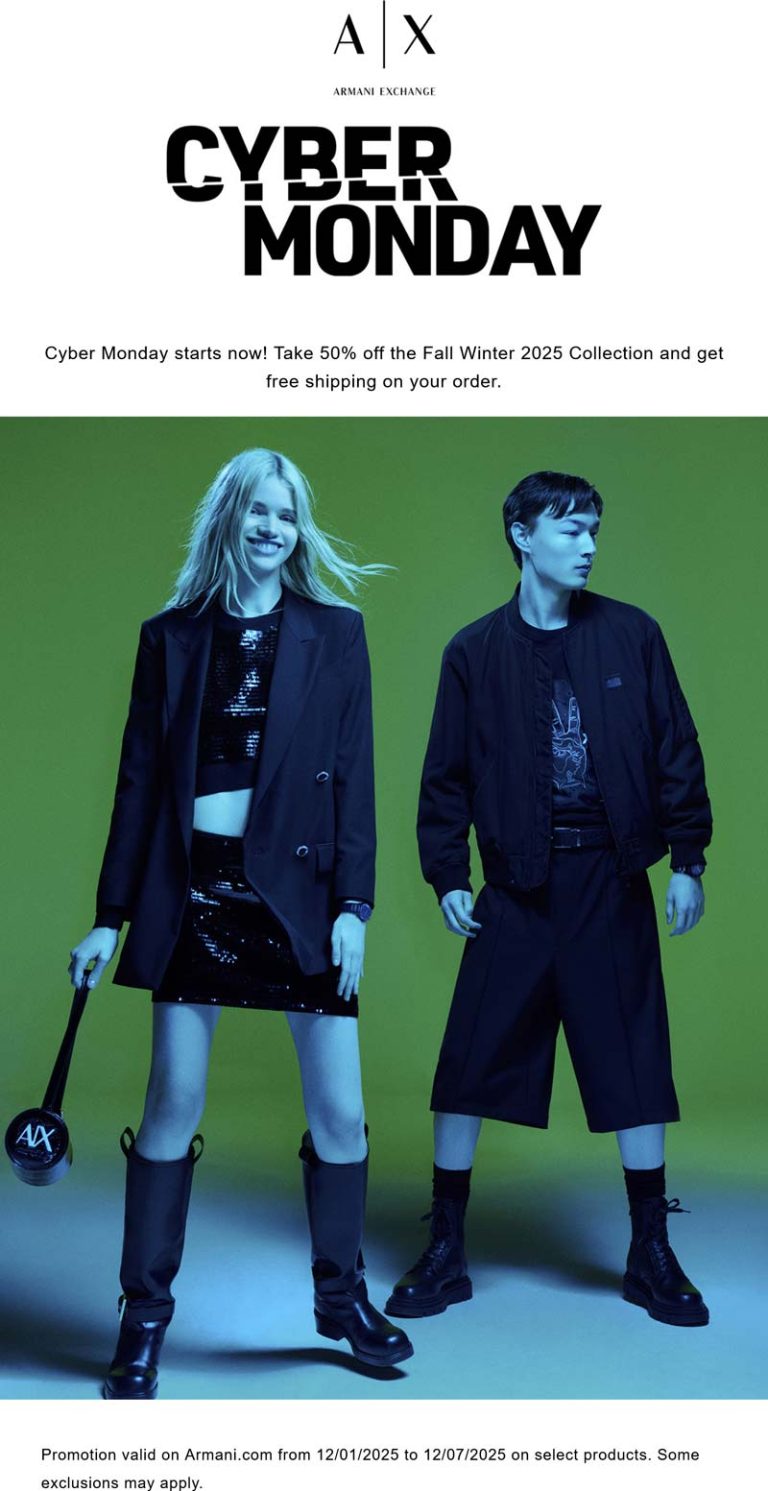50% off + free shipping at Armani Exchange