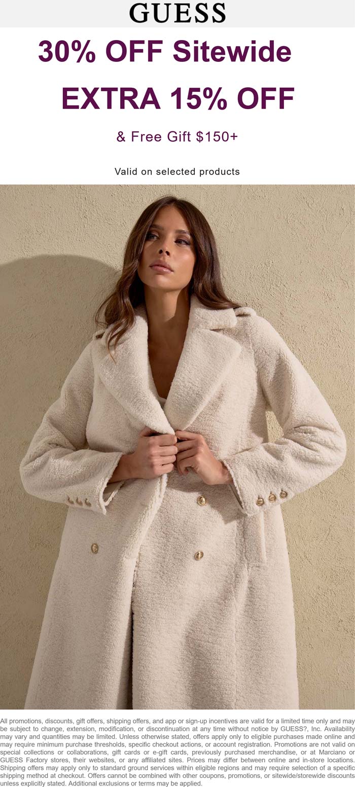 30-45% off everything at Guess