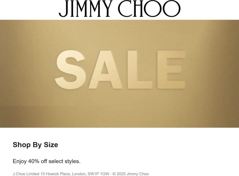 40% off at Jimmy Choo