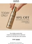 40% off serums and eye care today at AHAVA via promo code FACE40 #ahava