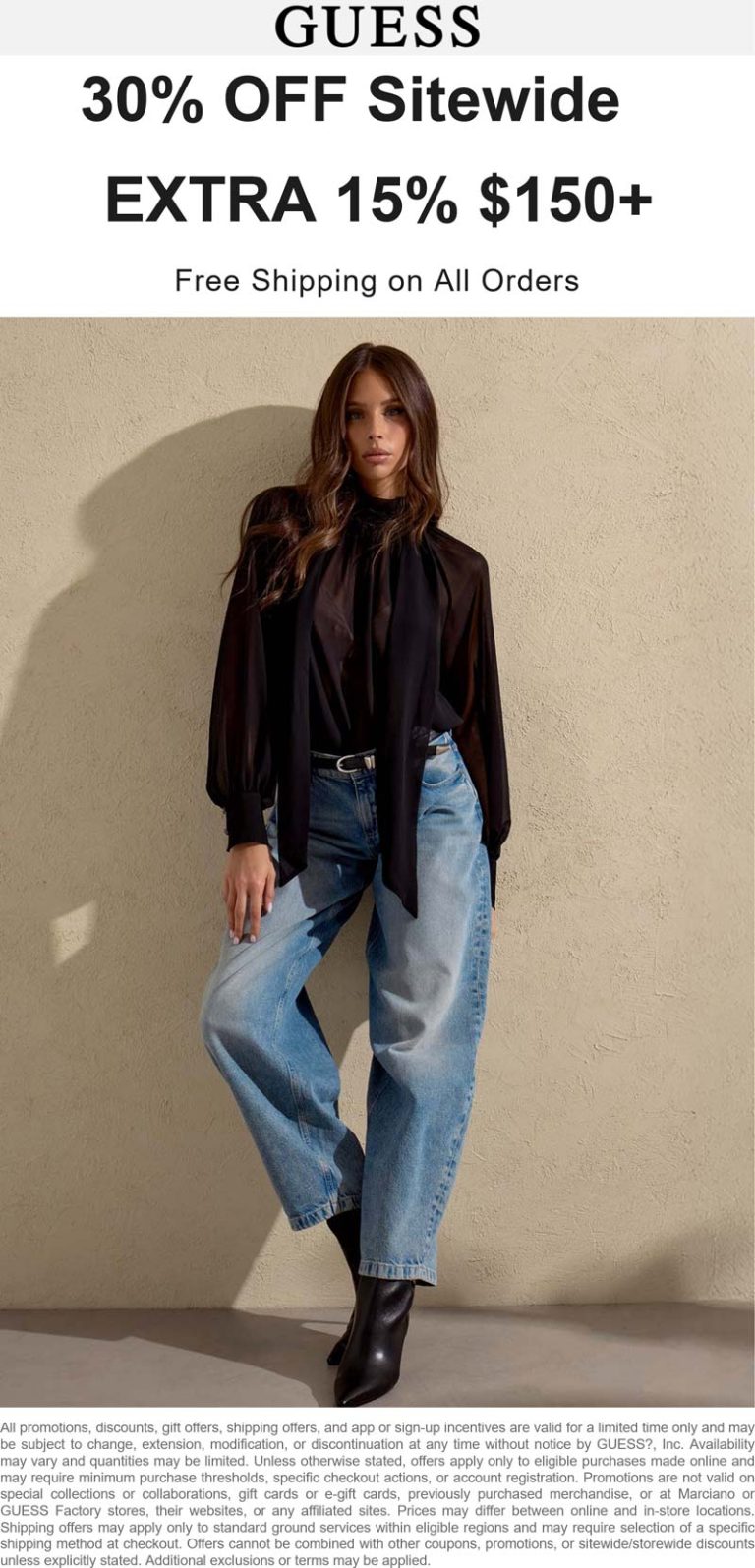 30-45% off everything online at GUESS