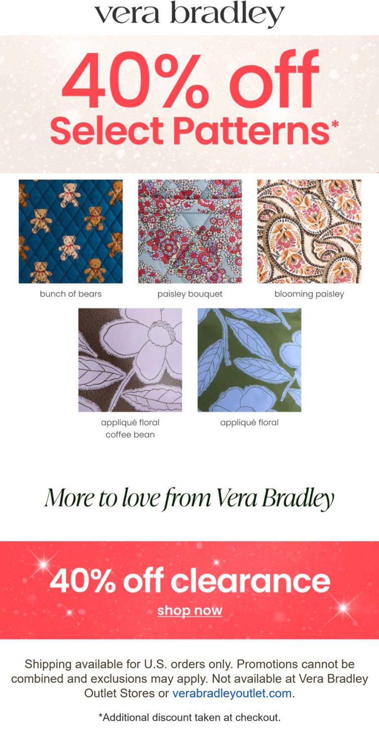 40% off at Vera Bradley