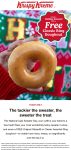 Free doughnut in ugly sweater today at Krispy Kreme #krispykreme