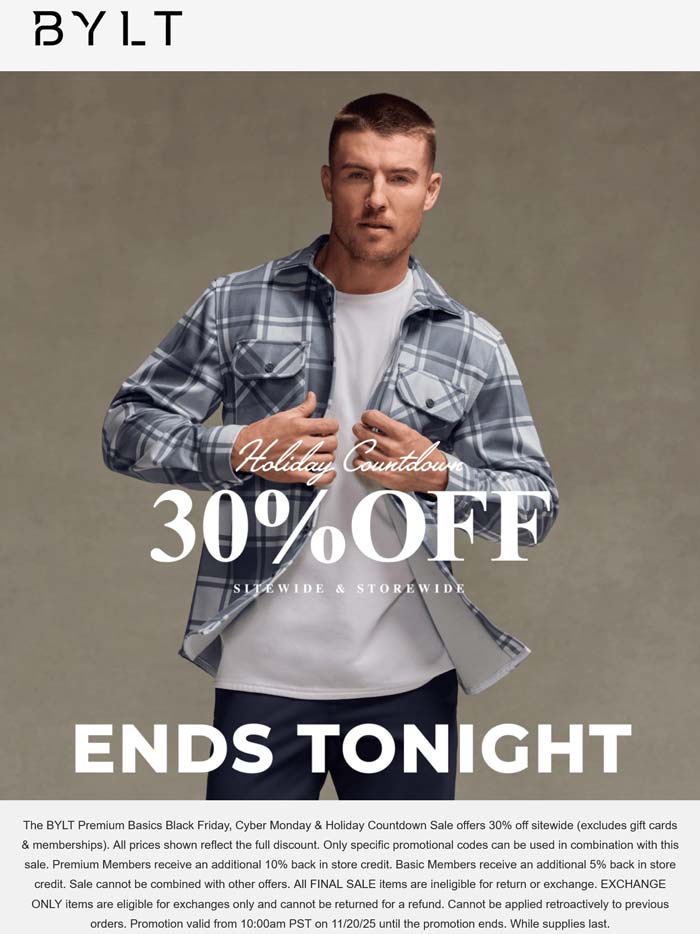 30% off today at BYLT