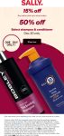 50% off shampoo & conditioners today at Sally #sally 50% off shampoo & conditioners today at Sally #sally