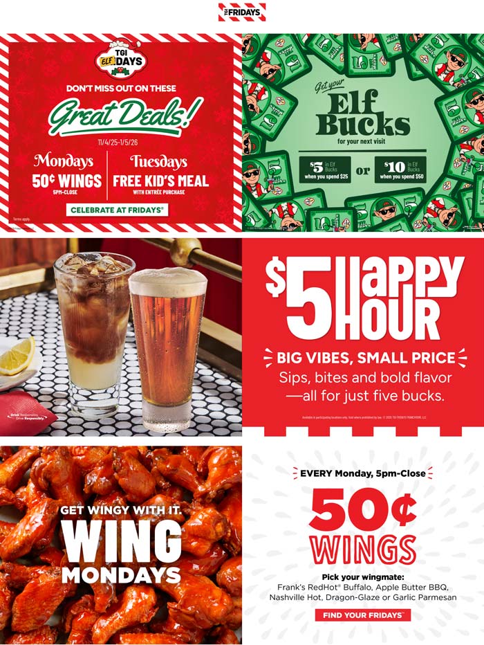 Free kids meal with your entree & more at TGI Fridays