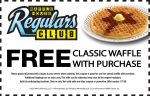 Free waffle with your order at Waffle House #wafflehouse