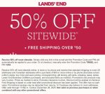 50% off everything at Lands End via promo code TINSEL and pin 1234 #landsend