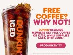 Free coffee online today at Dunkin via promo code PRODUNKTIVITY #dunkin