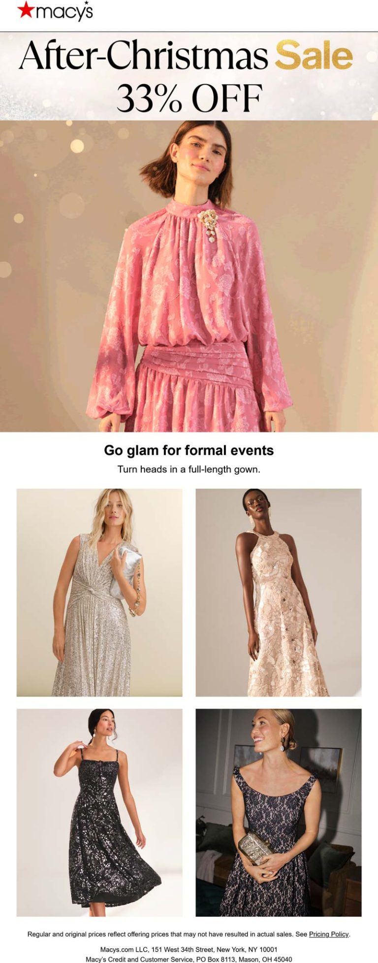 20-60% off at Macys, ditto online