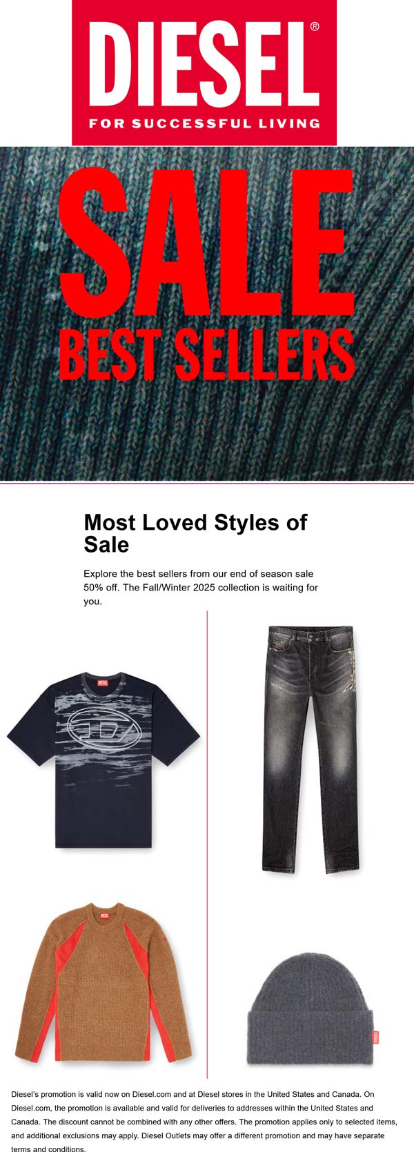 50% off end of season at Diesel