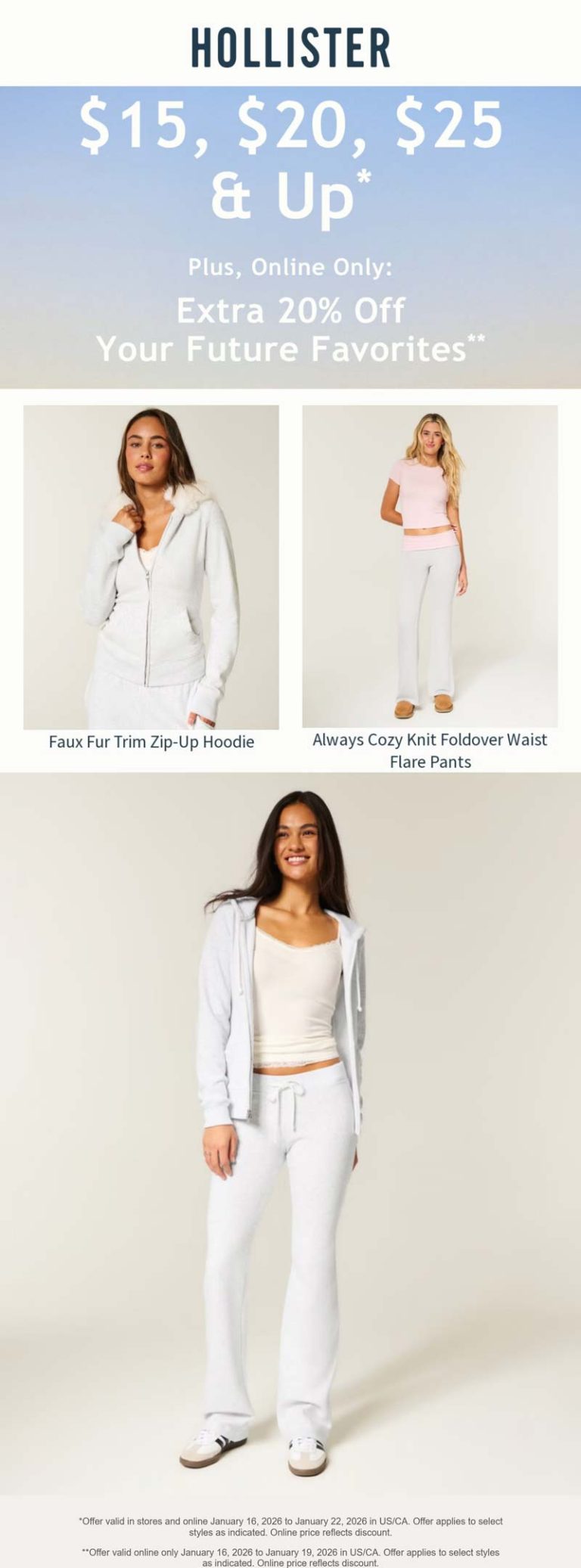 Extra 20% off online at Hollister