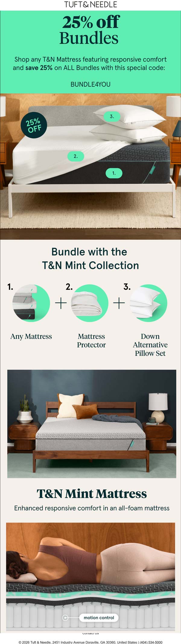 Tuft & Needle coupon: 25% off bundles at Tuft & Needle via promo code BUNDLE4YOU
