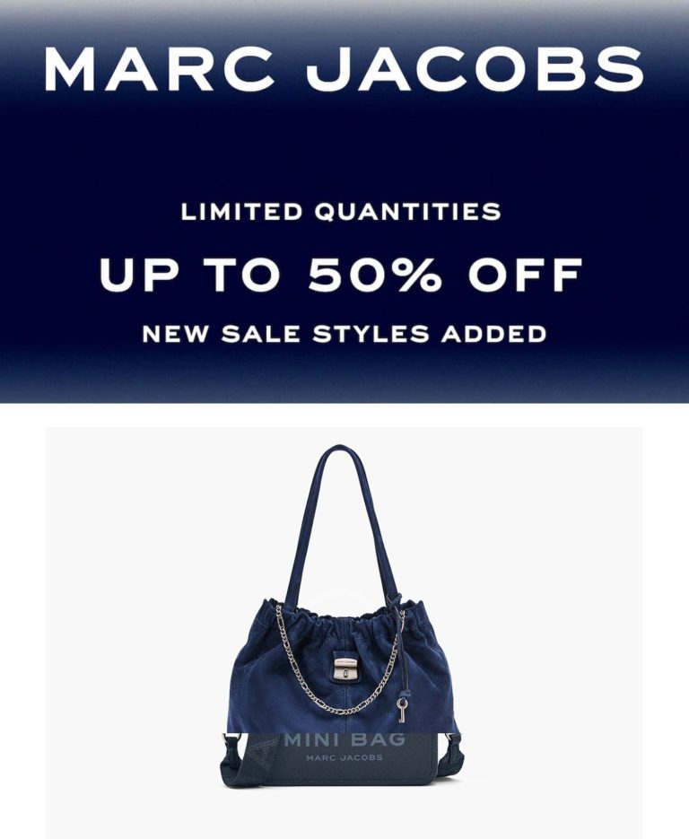 Extra 20-50% off today at Marc Jacobs