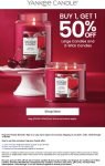 Second large candle 50% off at Yankee Candle, ditto online #yankeecandle