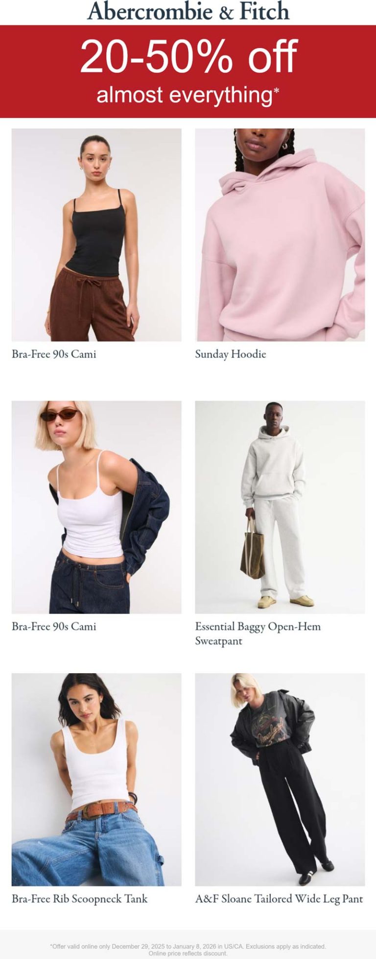 Abercrombie & Fitch coupon: Extra 20-50% off online at Abercrombie & Fitch