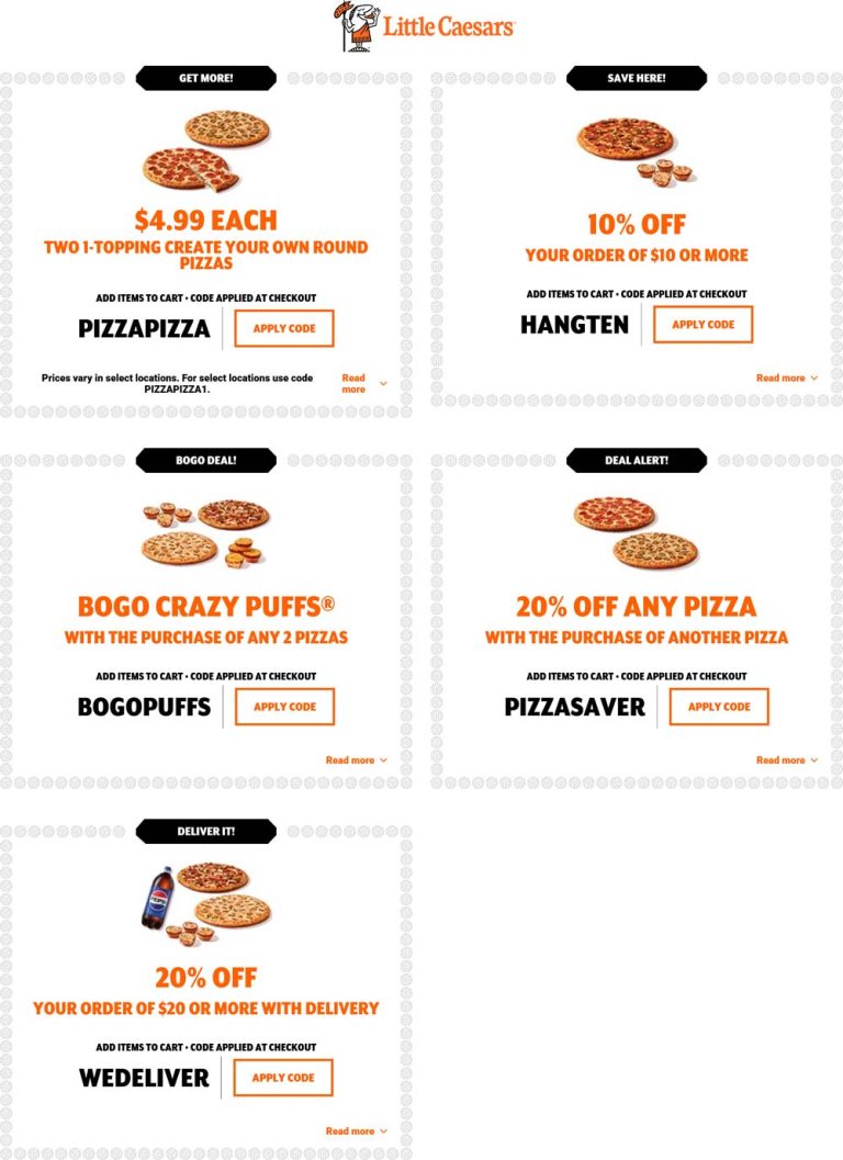 Two 1-toppings = $10 & more at Little Caesars restaurants via promo code PIZZAPIZZA