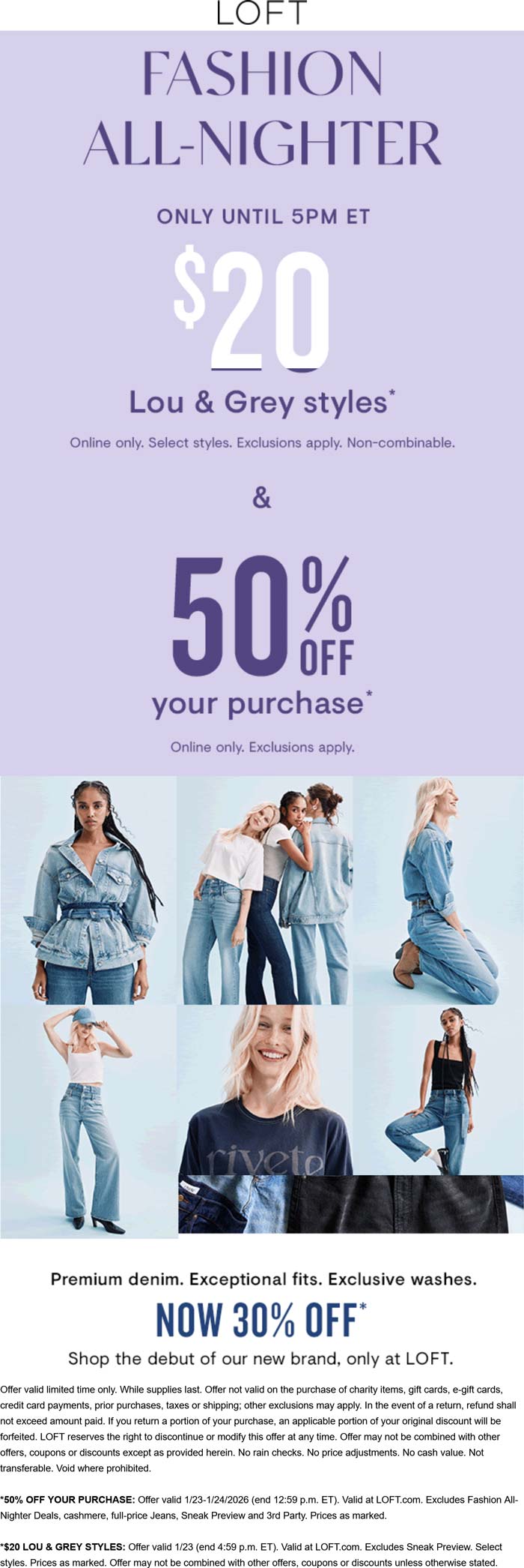 50% off online at LOFT