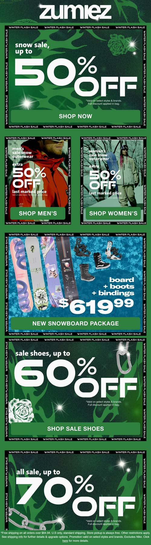 50-70% off snow gear at Zumiez