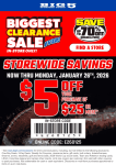 $5 off $25 at Big 5 sporting goods, or online via promo code E260125 #big5 $5 off $25 at Big 5 sporting goods, or online via promo code E260125 #big5