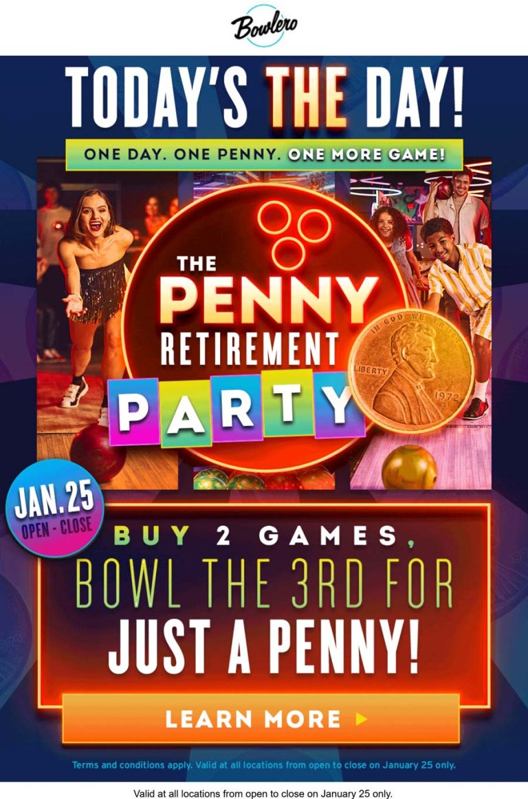 Third game of bowling free today at Bowlero