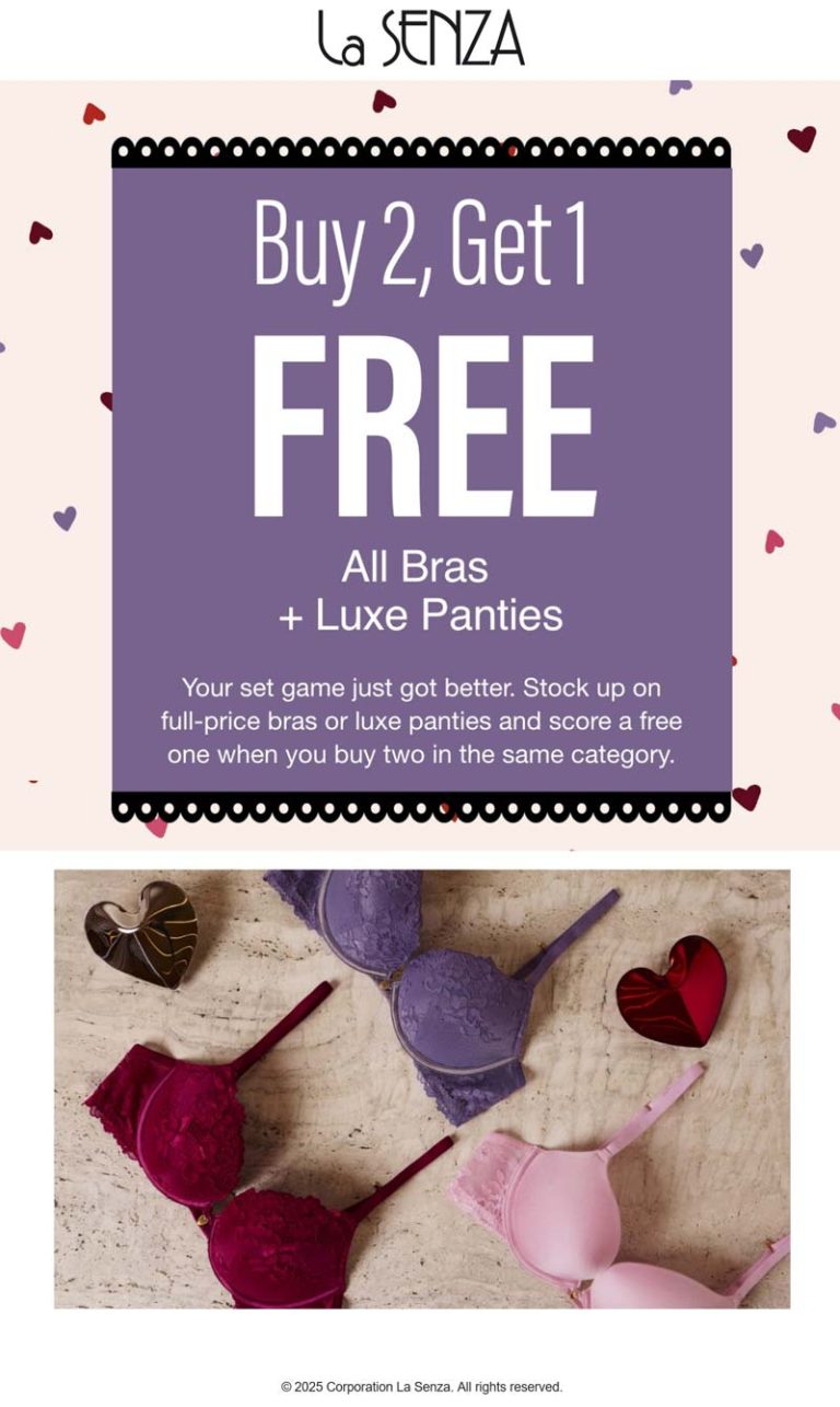 3rd bra & panty free at La Senza
