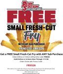 Free fries with your sub sandwich at Penn Station via promo code FRIES26 #pennstation