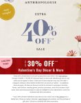 Extra 40% off sale items & more today at Anthropologie, ditto online #anthropologie
