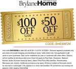 $50-$100 off $100+ at BrylaneHome via promo code BHEBMSM #brylanehome