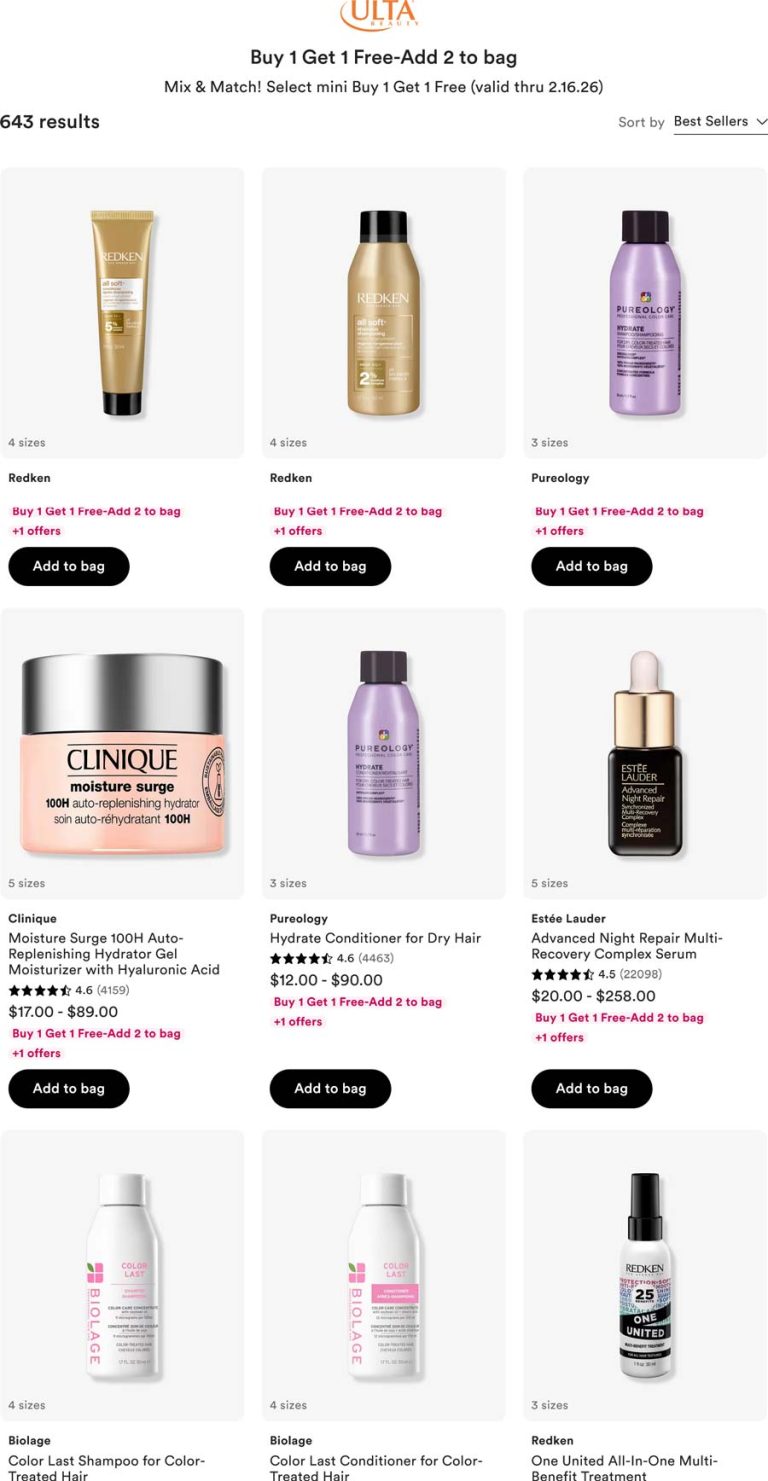 Second mini free online at Ulta beauty