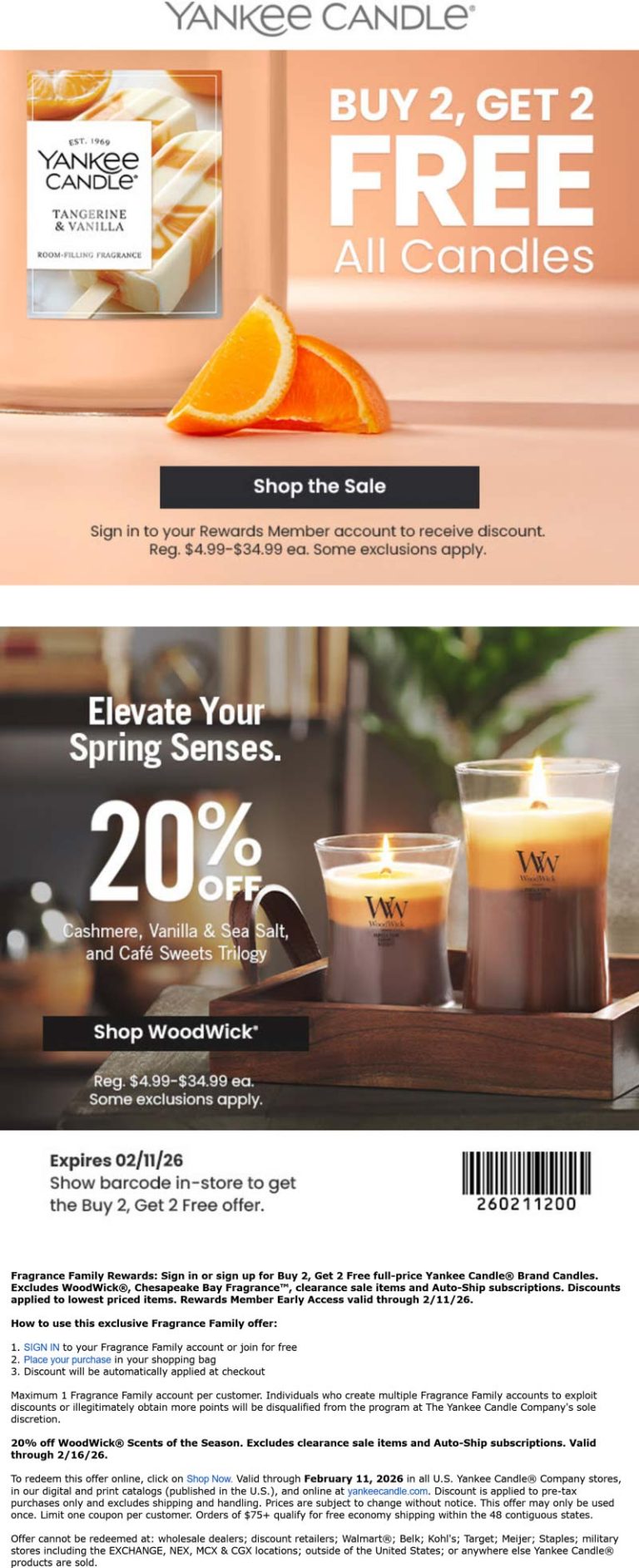 4-for-2 on all candles & more today at Yankee Candle