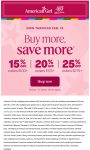 15-25% off $100+ at American Girl dolls, ditto online #americangirl