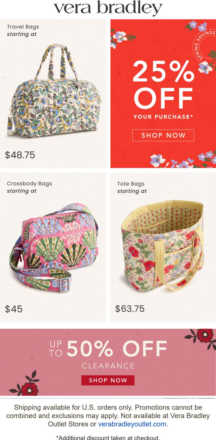 25% off at Vera Bradley