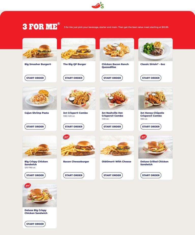 Appetizer + entree + drink = $11 at Chilis